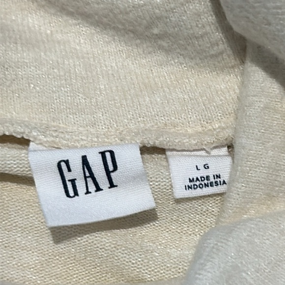 GAP Softspun Turtleneck Tie-Belt Midi Cream Dress Size L - Picture 13 of 16